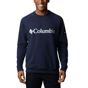 Columbia Lodge Crew Big, Sudaderas Azul Marino Blancos Para Hombre | 068417-GPR